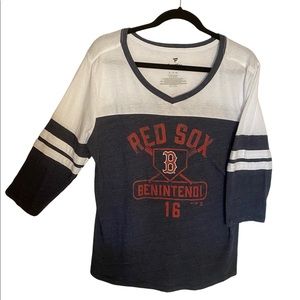 Fanatics Boston Red Sox V-Neck 3/4 Sleeve Tee Shirt